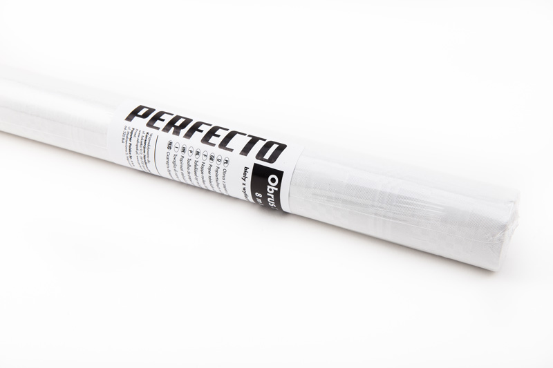 PERFECTO Obrus Papierowy z wytłoczeniem damaszkowym, kolor biały 8 m x 1,20 m (1159066)